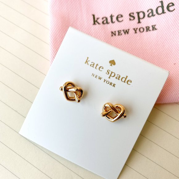 Kate Spade Loves me knot gold stud earrings